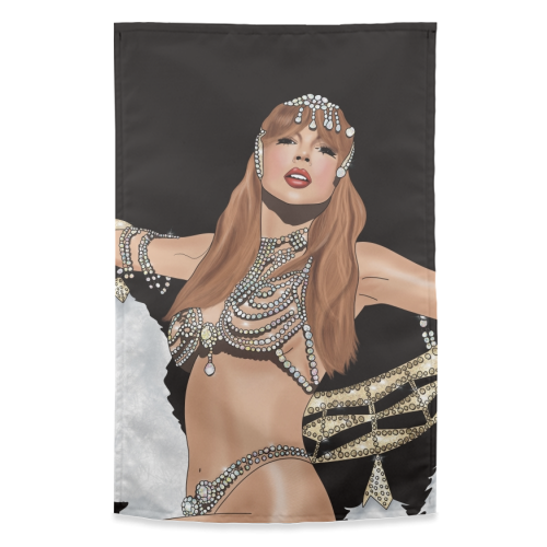 Showgirl Era Print - funny tea towel by Drawings by Firefly