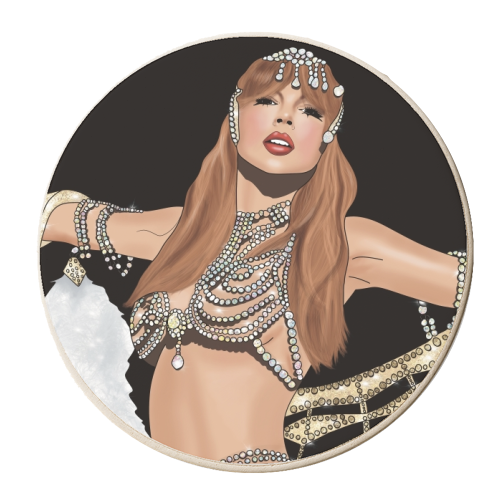 Showgirl Era Print - personalised beer coaster by Drawings by Firefly