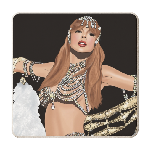 Showgirl Era Print - personalised beer coaster by Drawings by Firefly