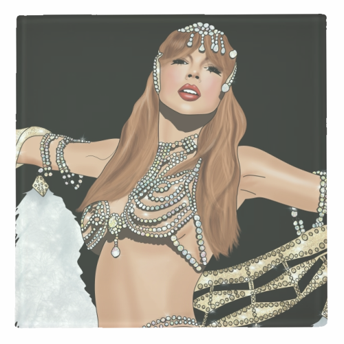 Showgirl Era Print - personalised beer coaster by Drawings by Firefly