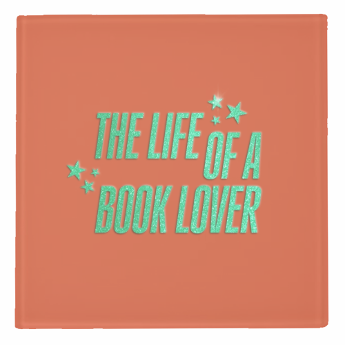 Showgirl orange the life of a book lover typography reader - personalised beer coaster by The Girl Next Draw