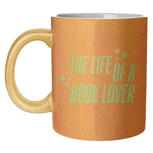 Showgirl orange the life of a book lover typography reader - unique mug by The Girl Next Draw