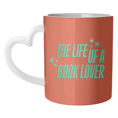 Showgirl orange the life of a book lover typography reader - unique mug by The Girl Next Draw