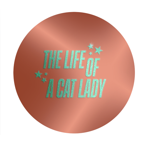 Showgirl orange the life of a cat lady typography kitten sparkle - Circle Sticker by The Girl Next Draw