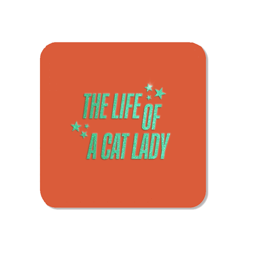 Showgirl orange the life of a cat lady typography kitten sparkle - Magnet by The Girl Next Draw