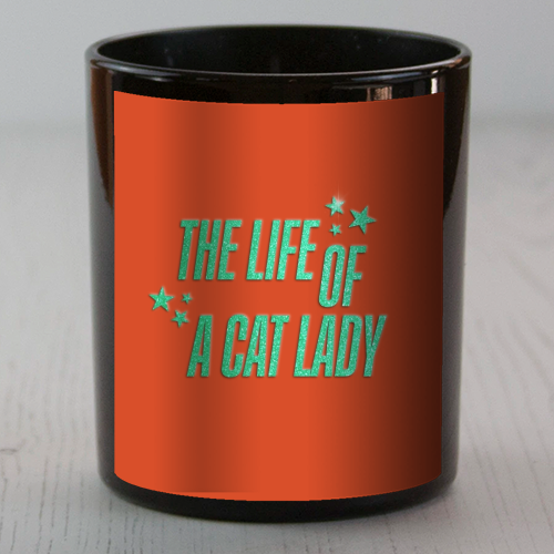 Showgirl orange the life of a cat lady typography kitten sparkle - scented candle by The Girl Next Draw
