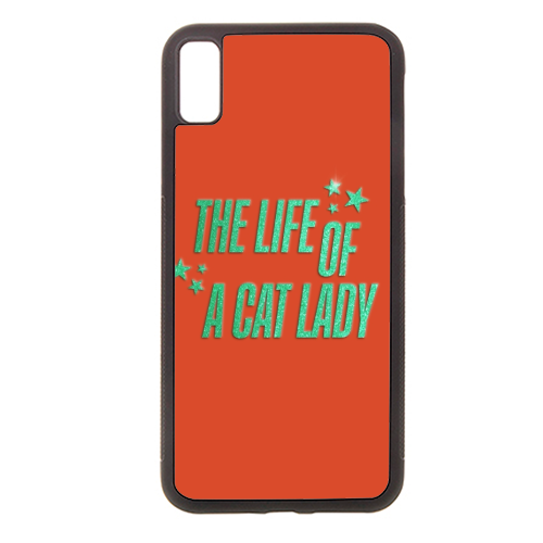 Showgirl orange the life of a cat lady typography kitten sparkle - stylish phone case by The Girl Next Draw
