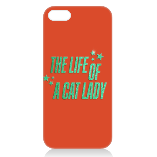 Showgirl orange the life of a cat lady typography kitten sparkle - unique phone case by The Girl Next Draw