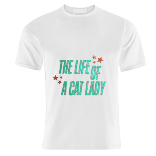 Showgirl orange the life of a cat lady typography kitten sparkle - unique t shirt by The Girl Next Draw