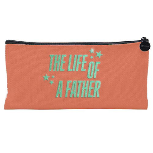 Showgirl orange the life of a father dad typography - flat pencil case by The Girl Next Draw