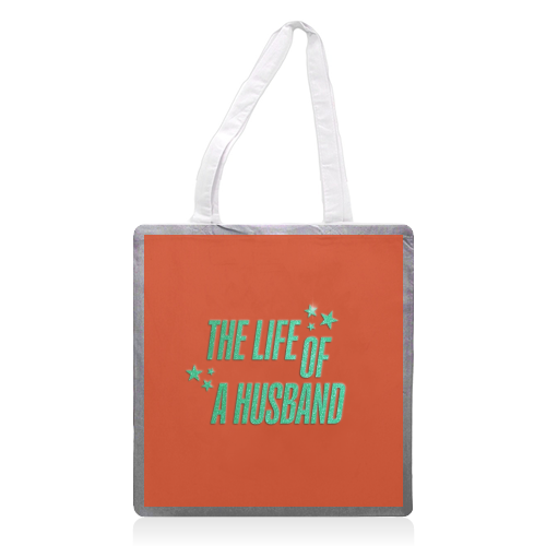 Showgirl orange the life of a husband partner typography - printed canvas tote bag by The Girl Next Draw