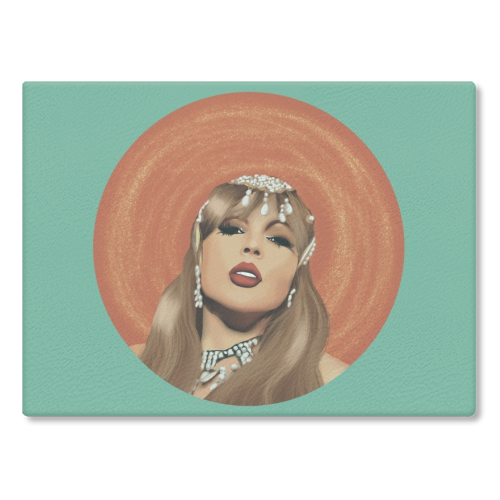 Showgirl Taylor - glass chopping board by Giddy Kipper