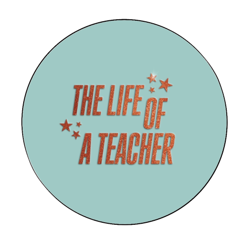 Showgirl teal the life of a teacher typography school student - Circle Sticker by The Girl Next Draw