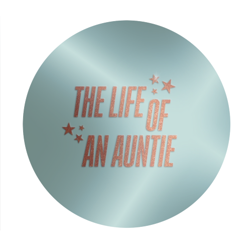 Showgirl teal the life of an auntie typography family - Circle Sticker by The Girl Next Draw