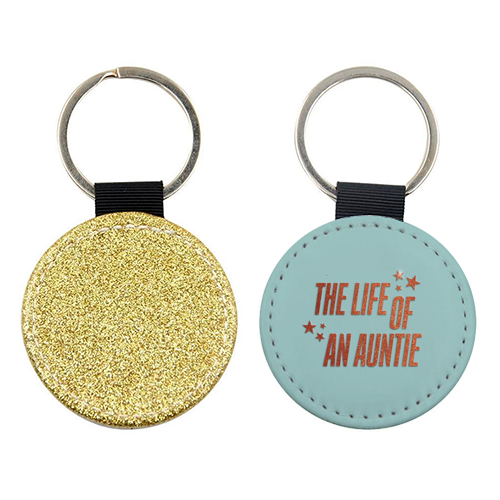 Showgirl teal the life of an auntie typography family - keyring by The Girl Next Draw