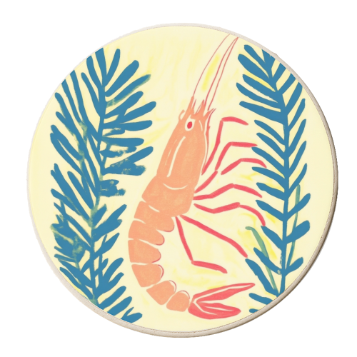 Shrimp - personalised beer coaster by DejaReve