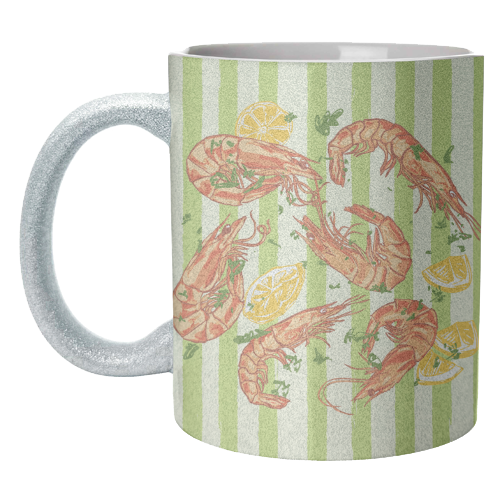 Shrimp with Lemons and Herbs - unique mug by EZbie
