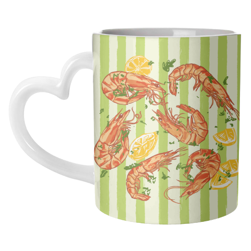 Shrimp with Lemons and Herbs - unique mug by EZbie