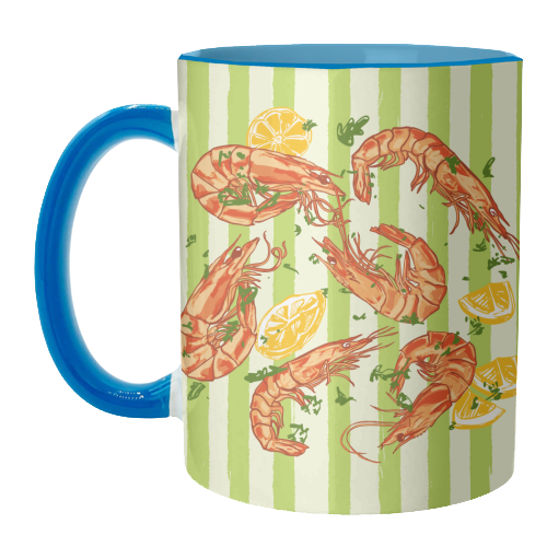 Shrimp with Lemons and Herbs - unique mug by EZbie