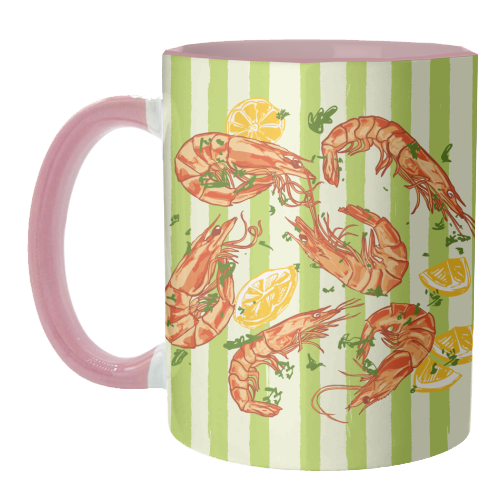 Shrimp with Lemons and Herbs - unique mug by EZbie