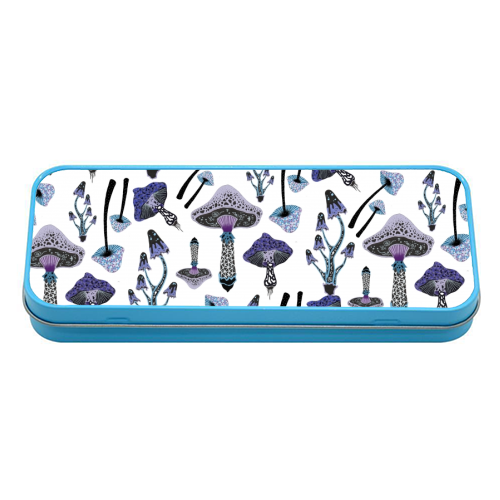 Shrooms - tin pencil case by grace williams