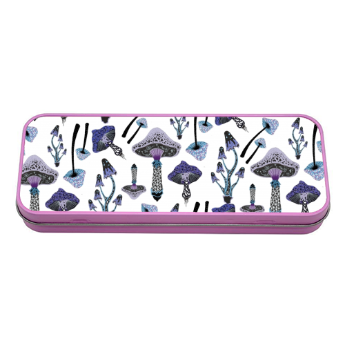 Shrooms - tin pencil case by grace williams