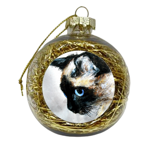Siamese Cat - xmas bauble by James Jefferson Peart