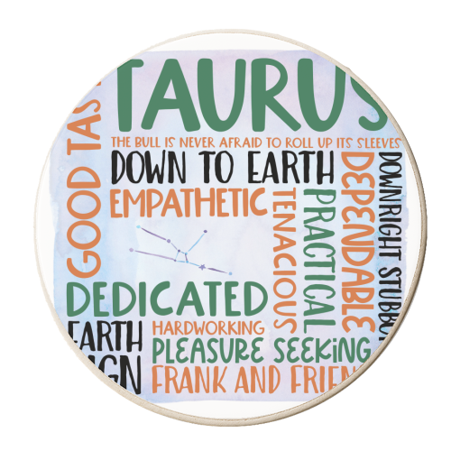 Signs Of The Zodiac - Taurus - personalised beer coaster by All About Words Designs