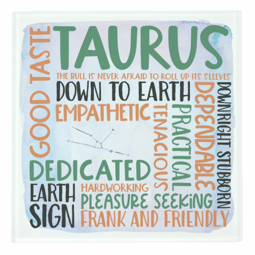 Signs Of The Zodiac - Taurus - personalised beer coaster by All About Words Designs