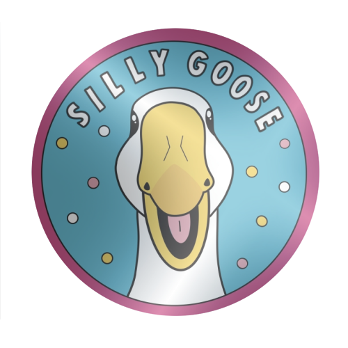 Silly Goose Illustration - Circle Sticker by Drawings by Firefly