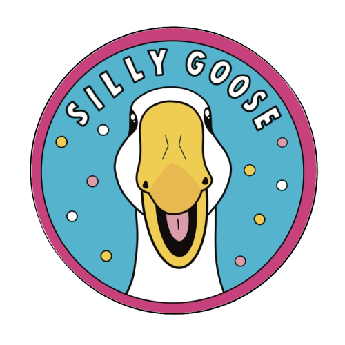 Silly Goose Illustration - Circle Sticker by Drawings by Firefly