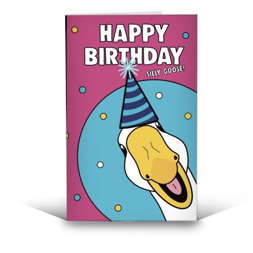 Silly Goose Illustration - funny greeting card by Drawings by Firefly