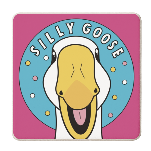 Silly Goose Illustration - personalised beer coaster by Drawings by Firefly
