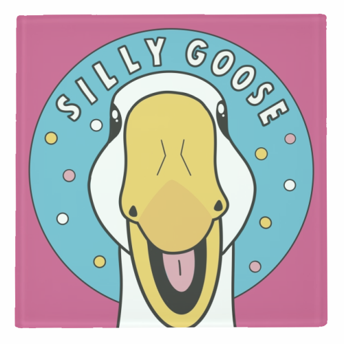 Silly Goose Illustration - personalised beer coaster by Drawings by Firefly