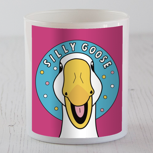 Silly Goose Illustration - scented candle by Drawings by Firefly