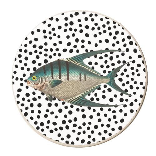 Silver Fish | Polka Dot - personalised beer coaster by The 13 Prints