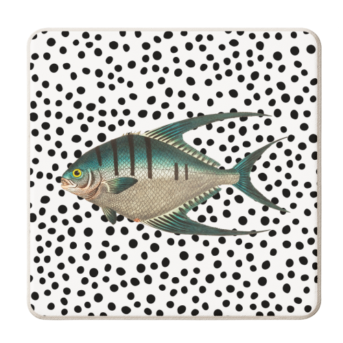Silver Fish | Polka Dot - personalised beer coaster by The 13 Prints