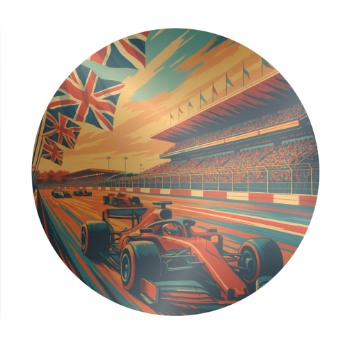 Silverstone Track - Circle Sticker by Lilly Rose