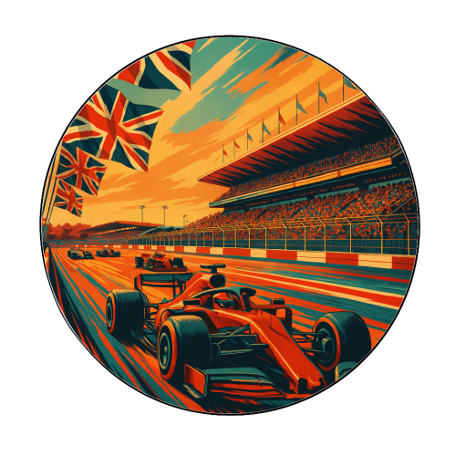 Silverstone Track - Circle Sticker by Lilly Rose