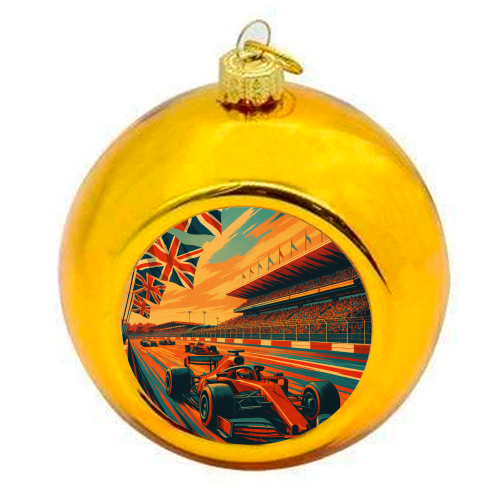 Silverstone Track - colourful christmas bauble by Lilly Rose