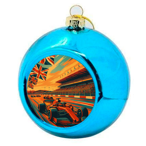 Silverstone Track - colourful christmas bauble by Lilly Rose