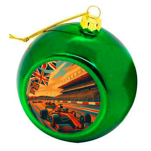 Silverstone Track - colourful christmas bauble by Lilly Rose