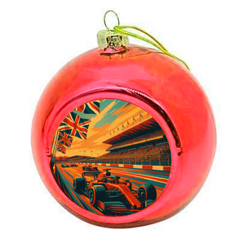 Silverstone Track - colourful christmas bauble by Lilly Rose