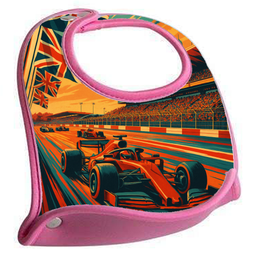 Silverstone Track - feeding bib by Lilly Rose