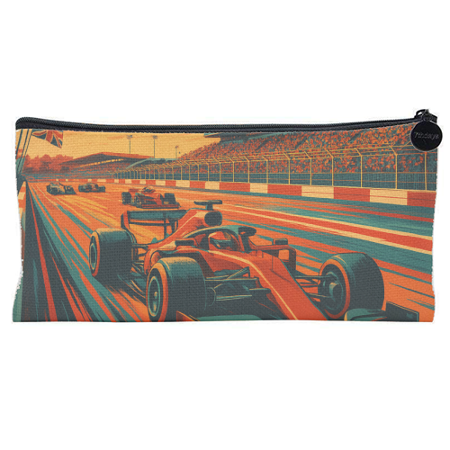 Silverstone Track - flat pencil case by Lilly Rose