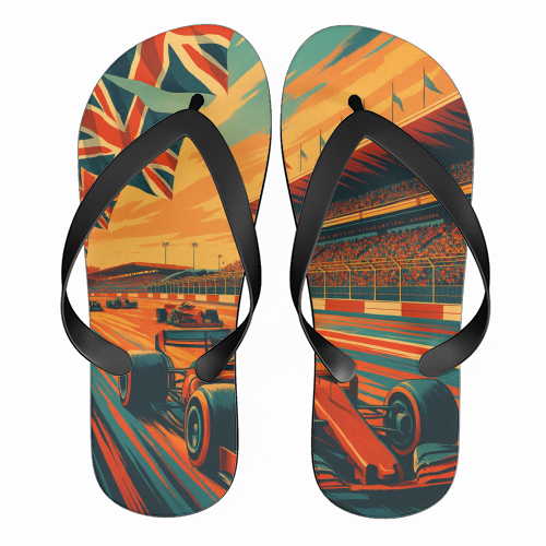 Silverstone Track - funny flip flops by Lilly Rose