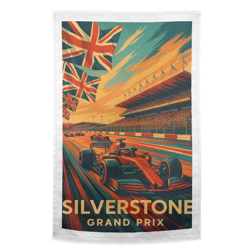 Silverstone Track - funny tea towel by Lilly Rose