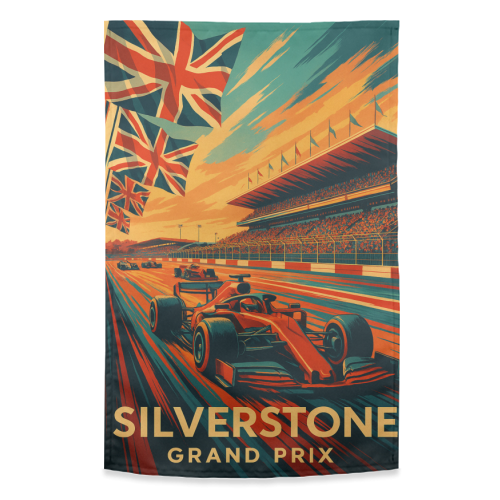 Silverstone Track - funny tea towel by Lilly Rose