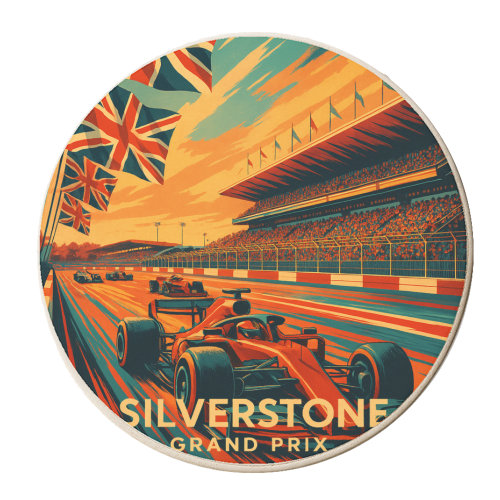 Silverstone Track - personalised beer coaster by Lilly Rose