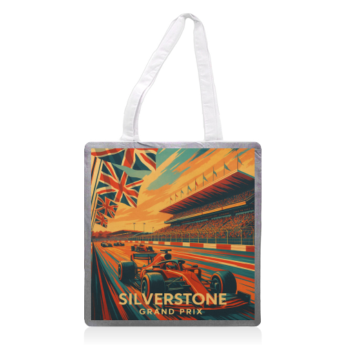 Silverstone Track - printed canvas tote bag by Lilly Rose